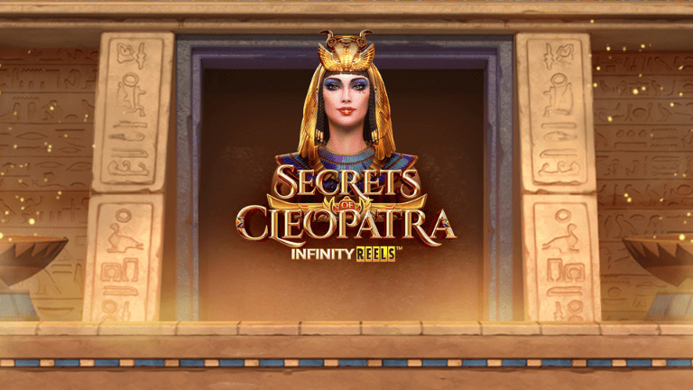 Secrets of Cleopatra slot by PG Soft with a golden Egyptian theme and Cleopatra scatter symbols.